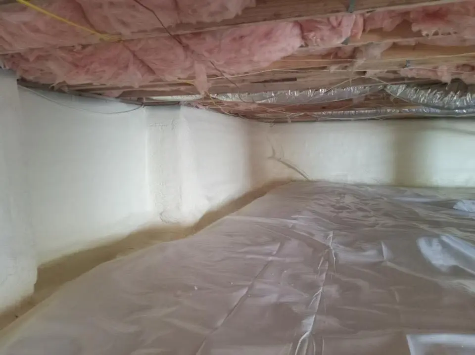 Crawl space encapsulation with closed-cell spray foam for Flat Roof Repair in Catasauqua